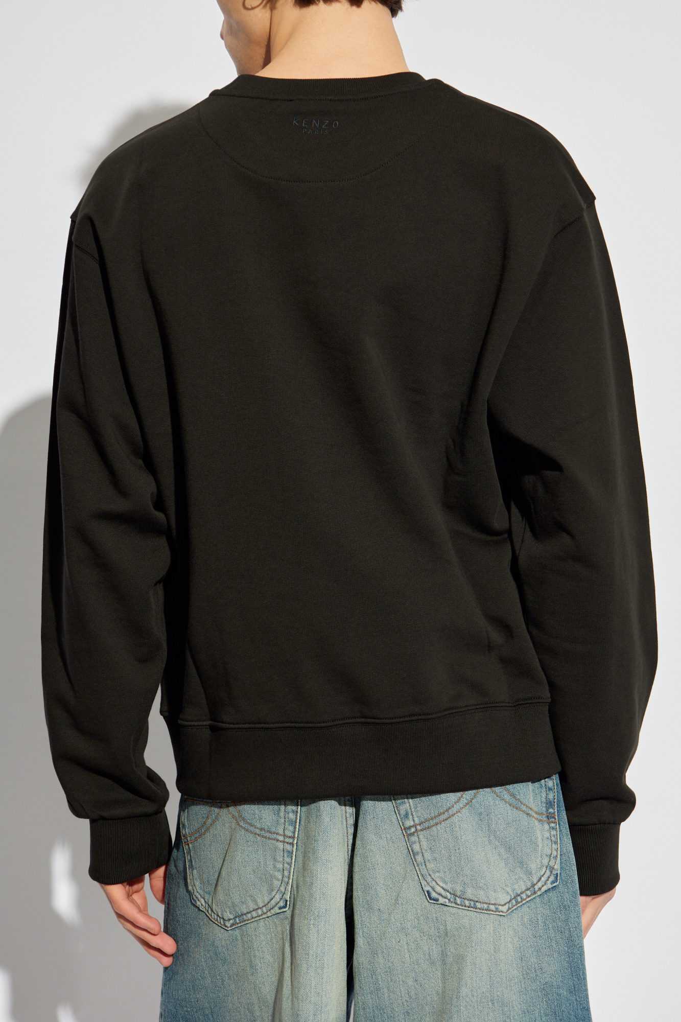 【KENZO】 Logo Embroidered Crewneck T-Shirt（送料込み） Kenzo Varsity Jungle logo-embroidered Cotton Sweatshirt